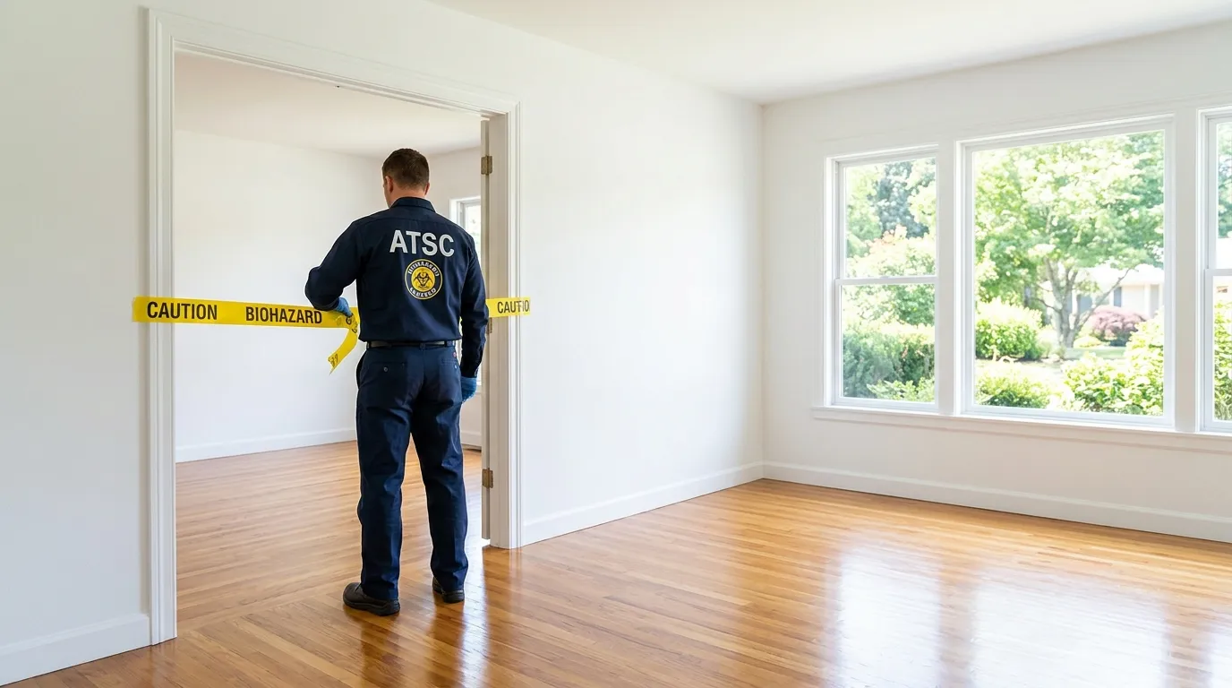 Certified biohazard cleanup crew performing Decomposition Cleanup in Washington Heights